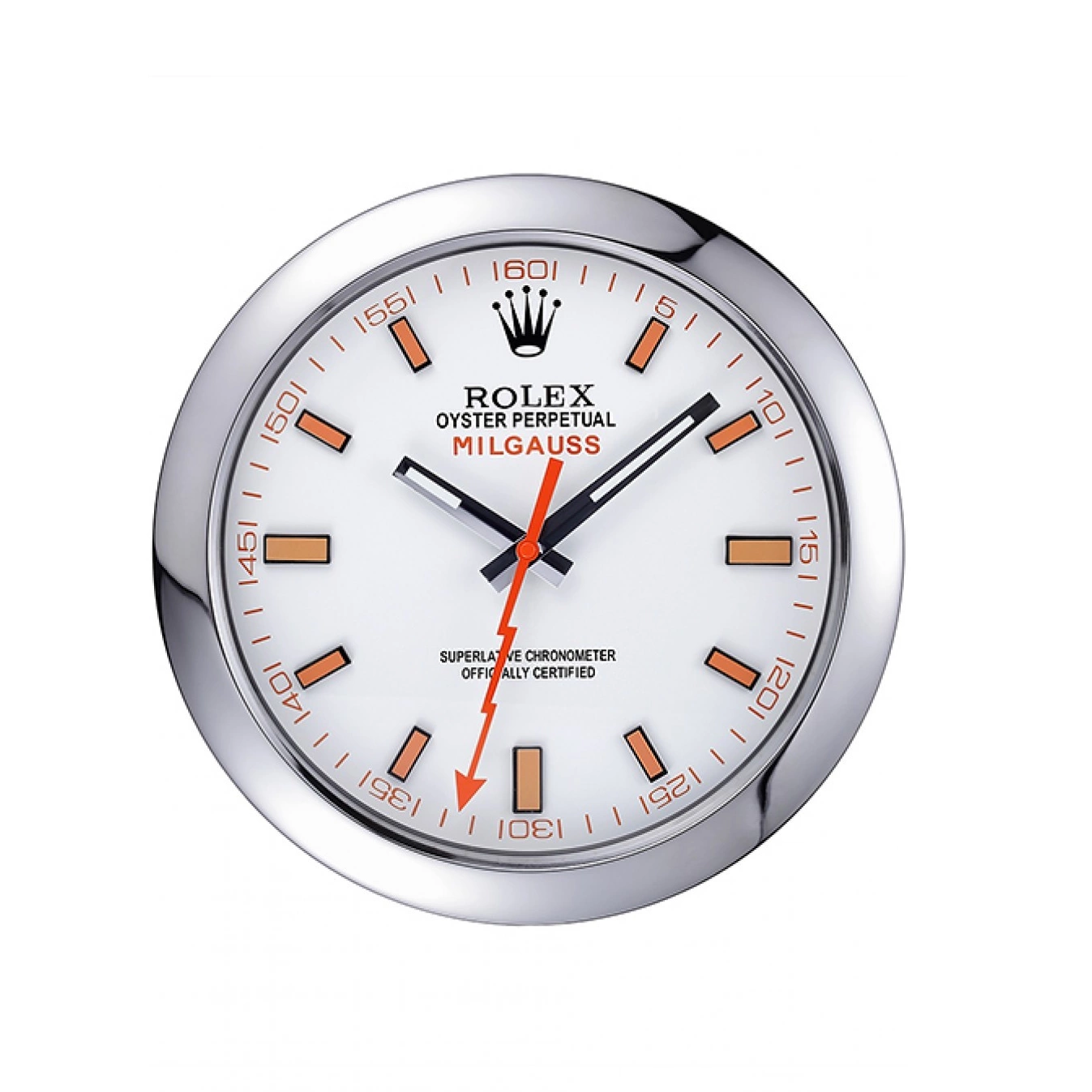 Milgauss Silver Wall Clock 621910 Rolex 0716